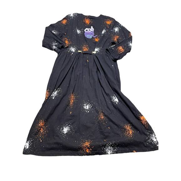 LA Artwear Vintage Halloween Dress Made in USA Painted Glitter RARE Size XL - Picture 2 of 12